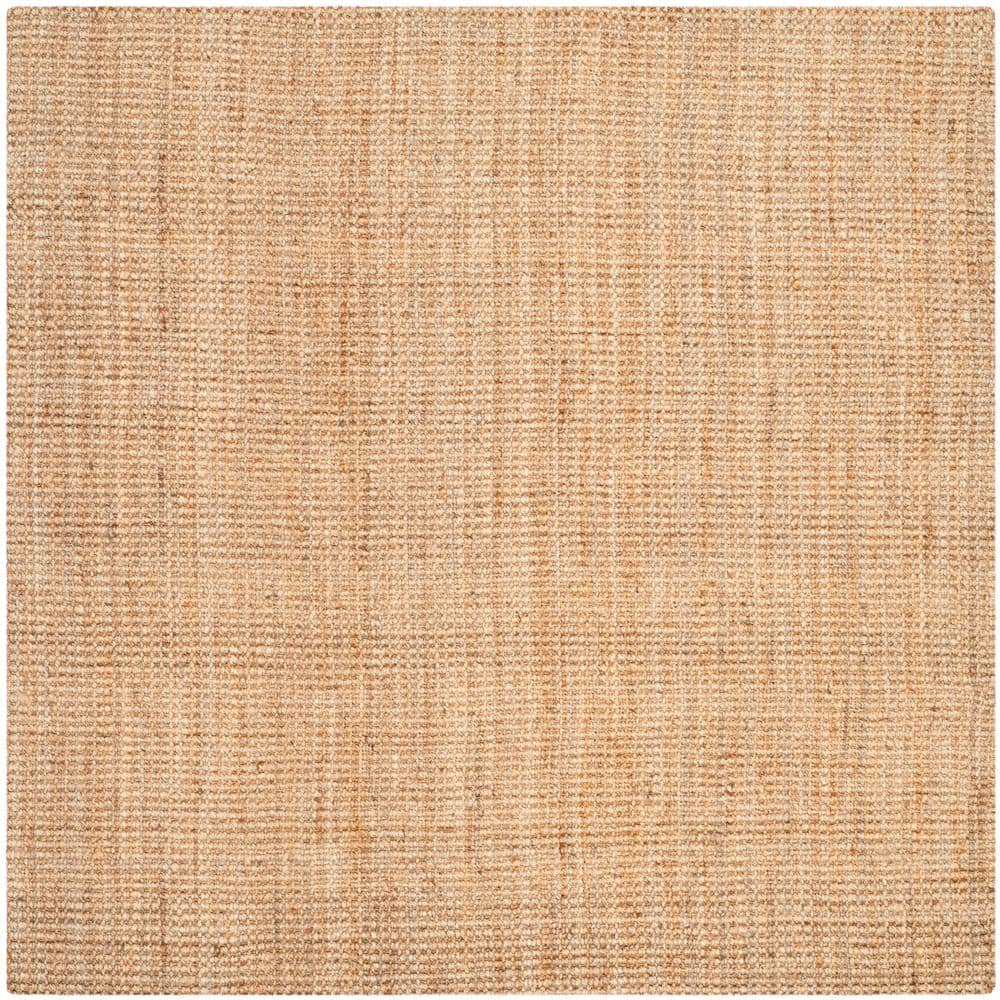 SAFAVIEH Natural Fiber Brown 8 ft. x 8 ft. Woven Border Square Area Rug ...
