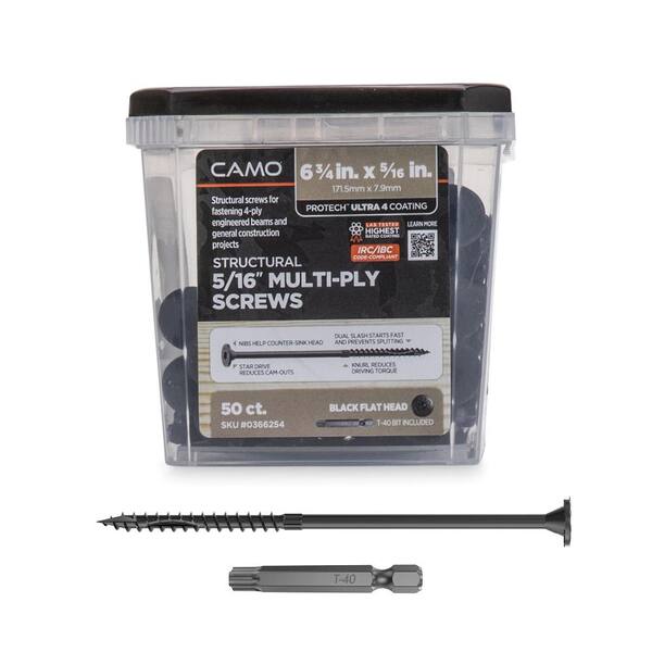 CAMO 5/16 in. x 6-3/4 in. Star Drive Flat Head Multi-Purpose + Multi ...