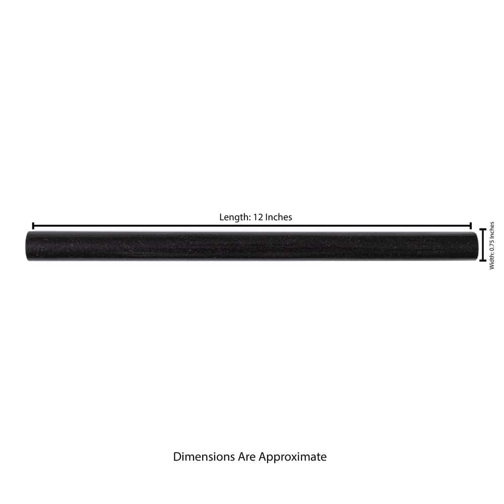 12" Black Polished Granite Bullnose Tile Trim