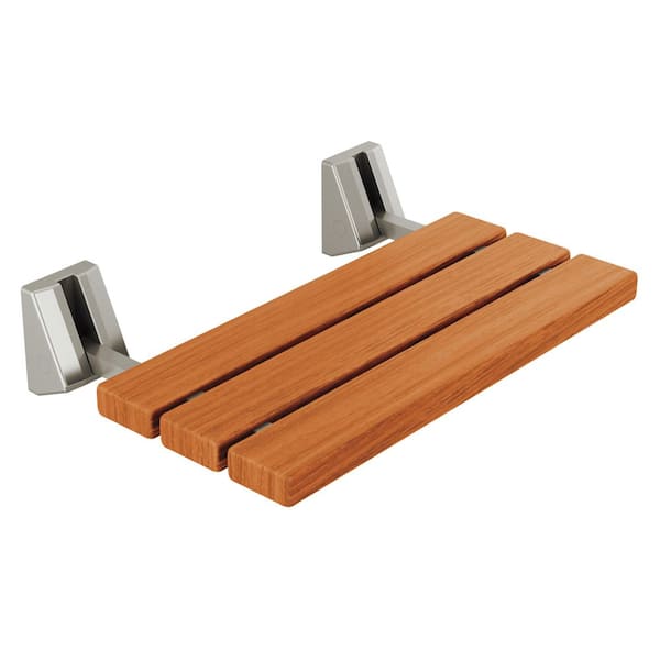 13 in. D x 20 in. W Wall Mount Walk In Shower Seat in Stainless