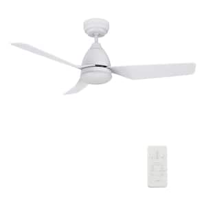 Triton II 44 in. Dimmable LED Indoor White Smart Ceiling Fan with Light and Remote, Works with Alexa and Google Home