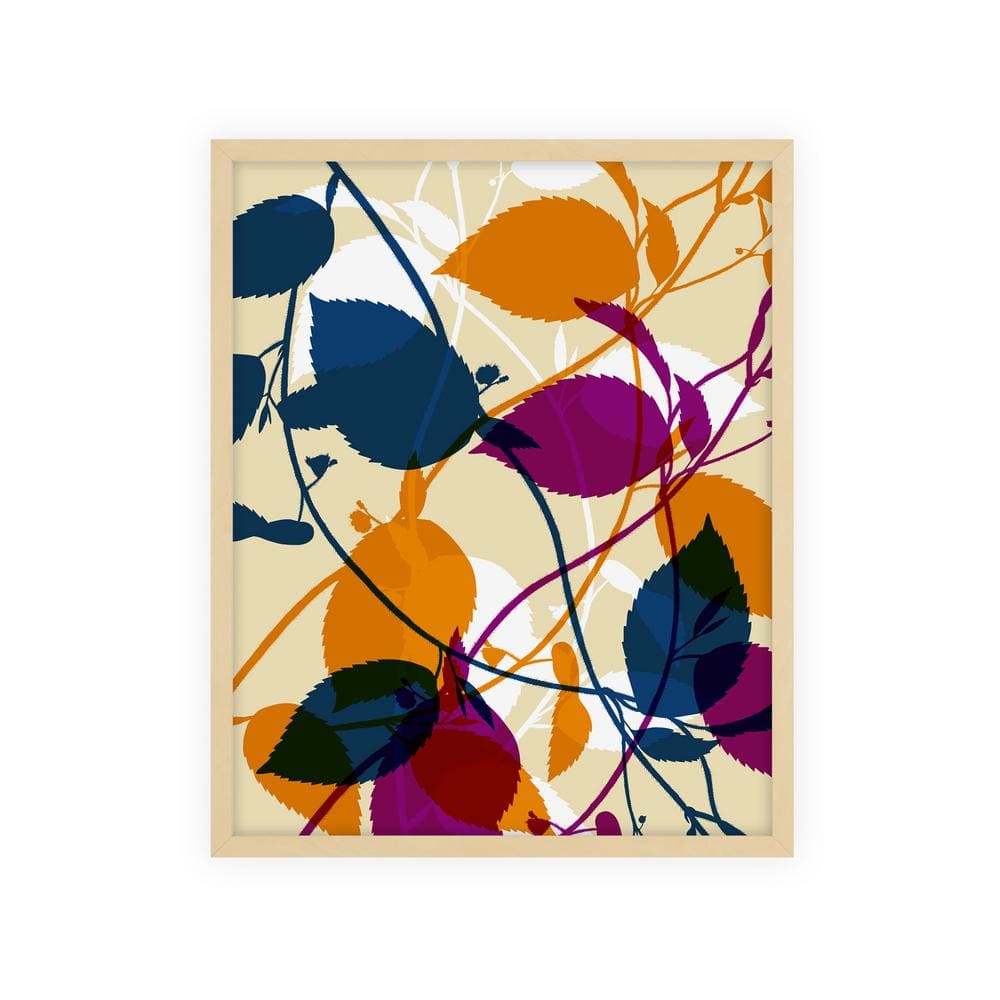 Modern Leaves Framed Nature Art Print 42 in. x 34 in.