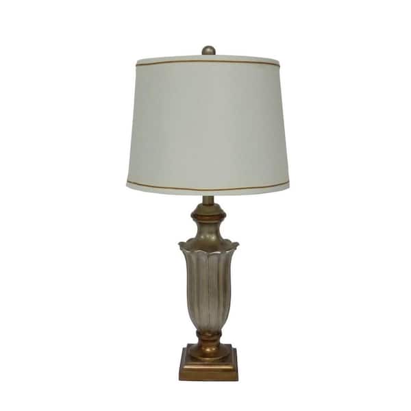 Fangio Lighting 28 in. Antique Silver Resin Table Lamp