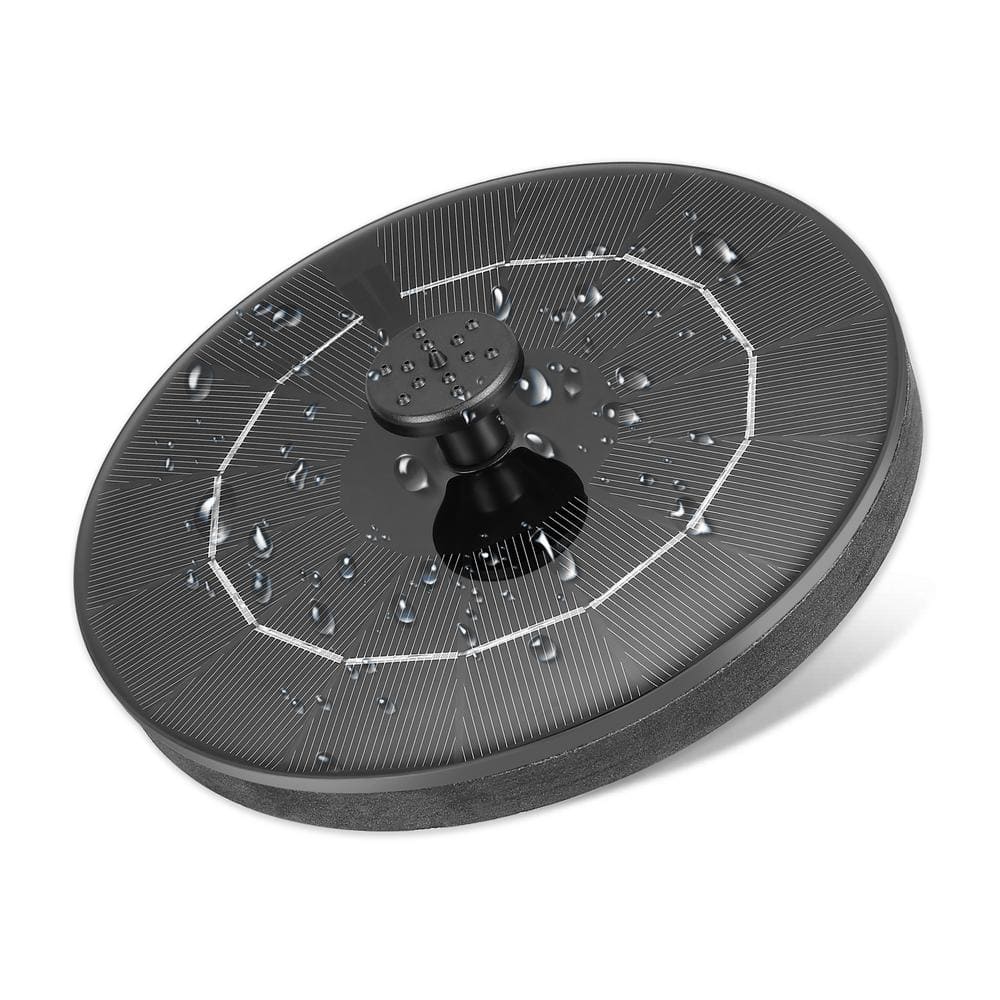Solar Bird Bath & Fountain with 6 Different Nozzle Heads-2. 3W Solar Cascad