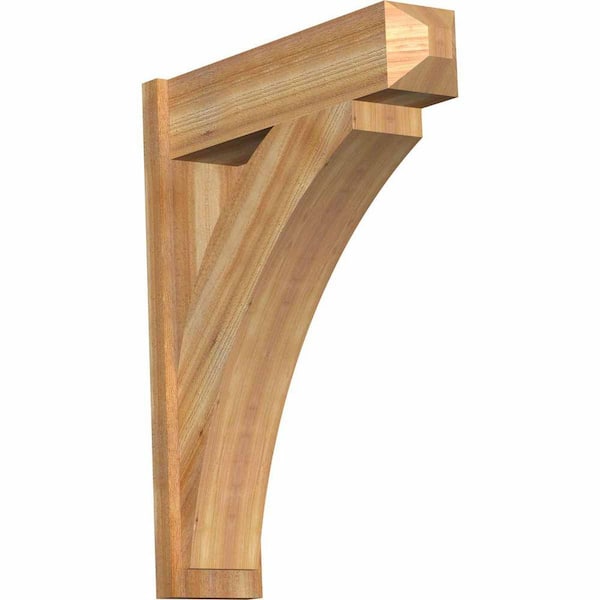 Ekena Millwork 8 in. x 38 in. x 30 in. Thorton Craftsman Rough Sawn Western Red Cedar Outlooker