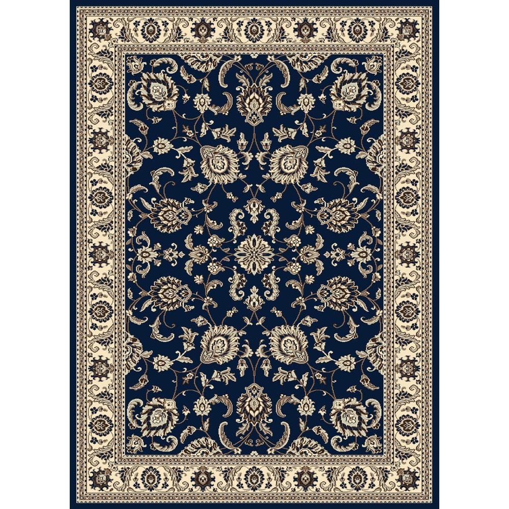Alba Denim 5 ft. x 7 ft. Traditional Oriental Floral Area Rug