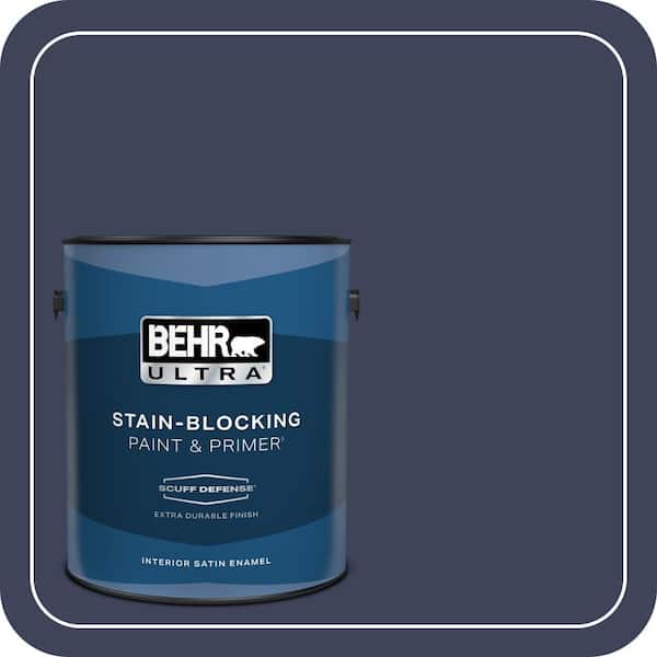 BEHR ULTRA 1 gal. #MQ5-09 Manhattan Blue Extra Durable Satin Enamel Interior Paint & Primer