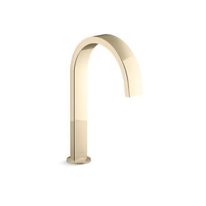 Components Deck-Mount Bath Spout with Ribbon Design in Vibrant French Gold