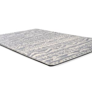 Gray Distressed Boho 18 in. x 47 in. Anti Fatigue Standing Mat