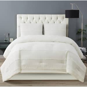 Kristen 3-Piece White Polyester King Comforter Set