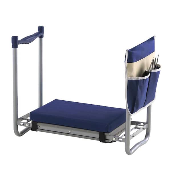 Garden Kneeler and Seat Sturdy Folding Stool with Tool Bag Non-Slip Bench for Gardening Supports Knees Comfortably