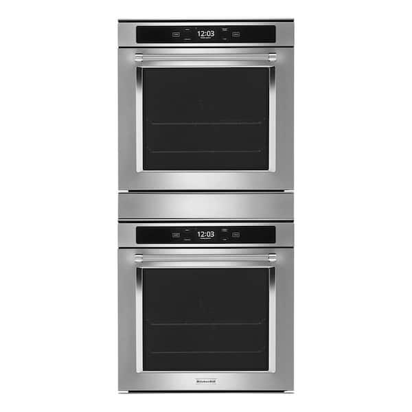 KitchenAid 24 in. Double Electric Wall Oven in Fingerprint Resistant Stainless Steel