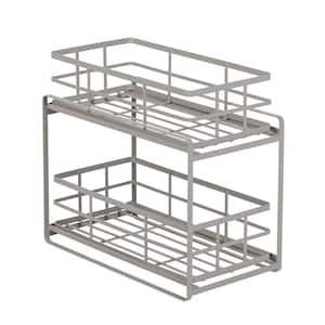 Gray Steel Pull Out Under Sink Organizer with 2 Drawers