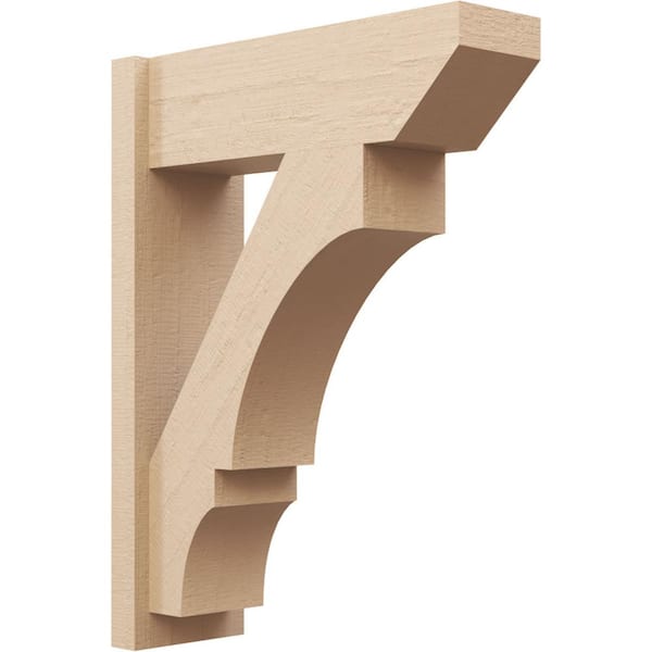 Ekena Millwork 8 in. x 32 in. x 24 in. Balboa Slat Rough Cedar Woodgrain Timberthane Polyurethane Outlooker, Primed Tan
