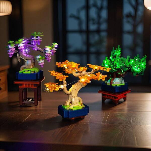 Artificial Bonsai Tree LED Lighting Kit in Container, Compatible