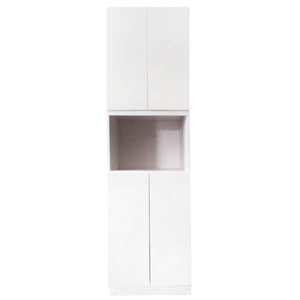 Mediterraneo Euro Assembled 24 in. x 84 in. x 24 in. Pantry in White