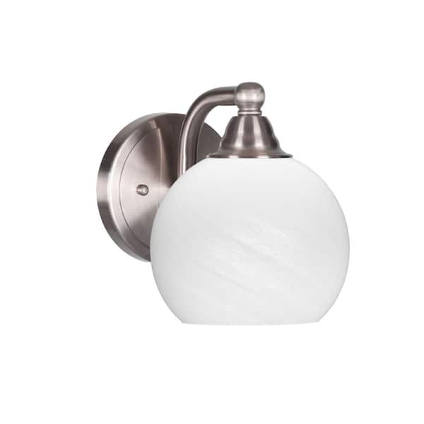 Unbranded Madison 5.75 in. 1-Light Brushed Nickel Wall Sconce with Standard Shade