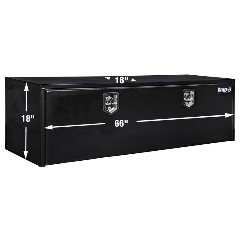 18 in. x 18 in. x 66 in. Gloss Black Steel Underbody Truck Tool Box