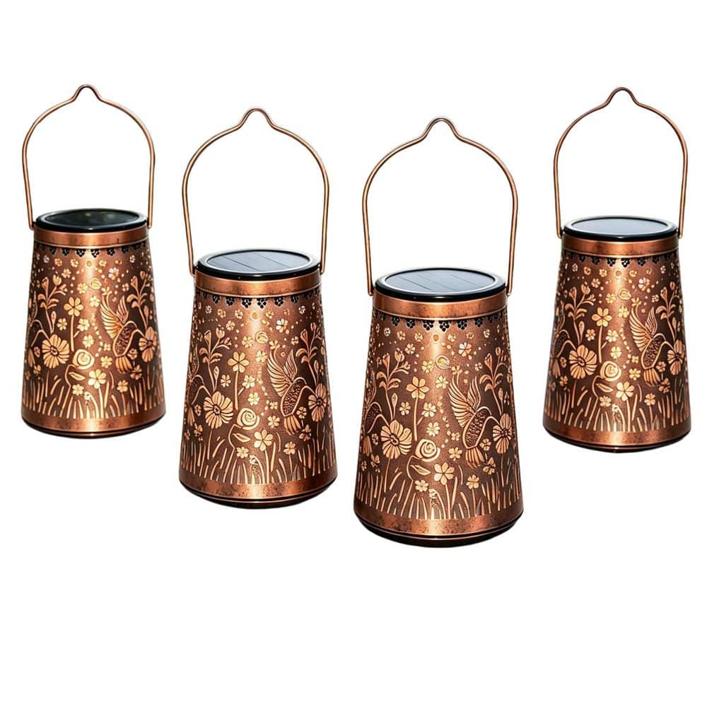 Dracelo 9.6 in x 4.3 in Metallics Waterproof metal hanging solar ...