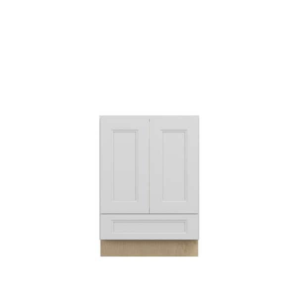 Unbranded Pembroke Recessed 30 in. W x 34.5 in. H x 21 in. D in Painted White Plywood Assembled Bath Base Cabinet