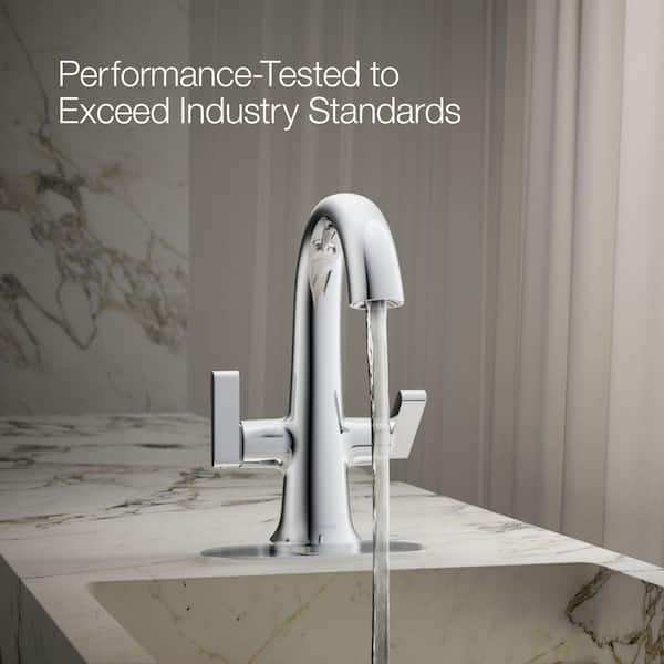 【kohi】 KOHLER Setra 2-Handle Single Hole Monoblock Bathroom Faucet in