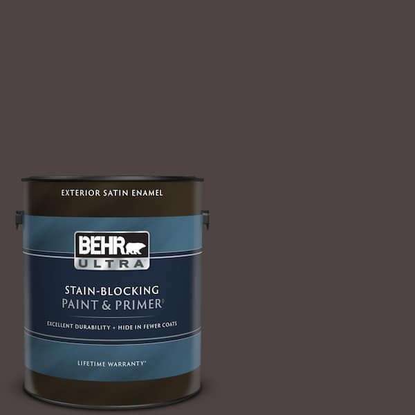 BEHR ULTRA 1 gal. #N110-7 Black Garnet Satin Enamel Exterior Paint & Primer