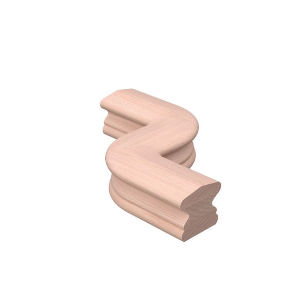 EVERMARK Stair Parts 7547 Unfinished Red Oak Left-Hand S Handrail Fitting