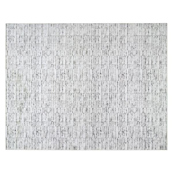 Strata Texture Beige/Cream 7 ft. x 10 ft. Woven Abstract Polyester Area Rug