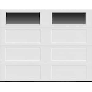 Bridgeport Steel Extended Panel 9 ft x 7 ft Insulated 6.3 R-Value  White Garage Door with Windows