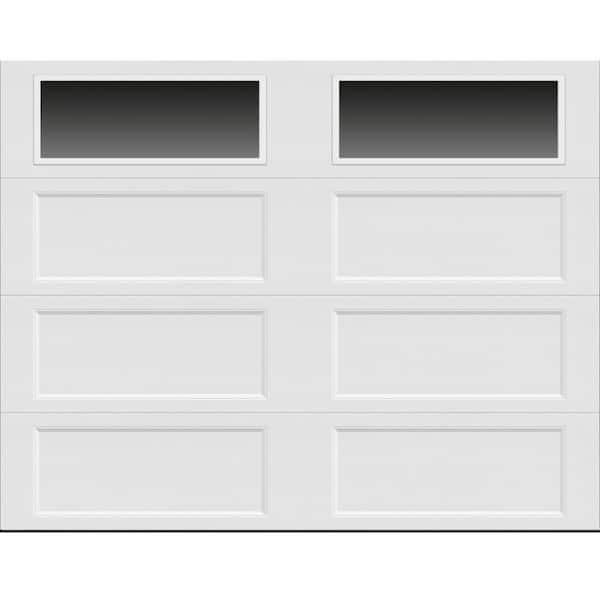 Clopay Bridgeport Steel Extended Panel 9 ft x 7 ft Insulated 6.3 R-Value White Garage Door with Windows