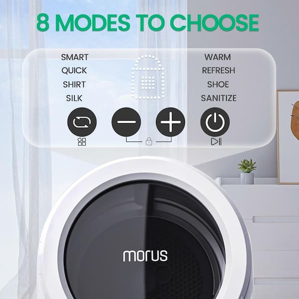 Morus Portable Dryer, Compact Laundry Dryer for Apartments, 110V Electric  Dryer with Stainless Steel Tub, Easy Control for 8 Automatic Modes with
