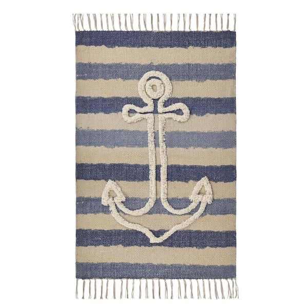 Blue 3 ft. x 4 ft. Abstract Area Rug