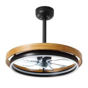 19.7 in. 30-Watt LED Brown Indoor Ceiling Fan with Lights and Remote Control