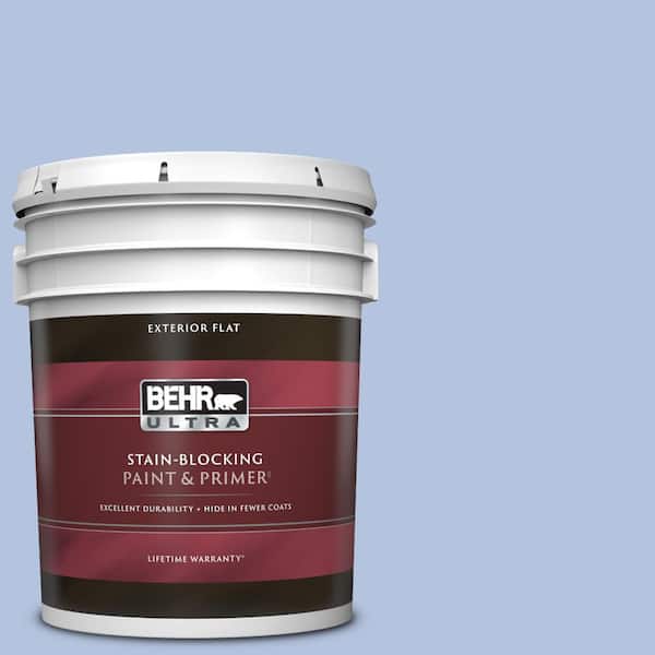BEHR ULTRA 5 gal. #600C-3 Periwinkle Bud Flat Exterior Paint & Primer