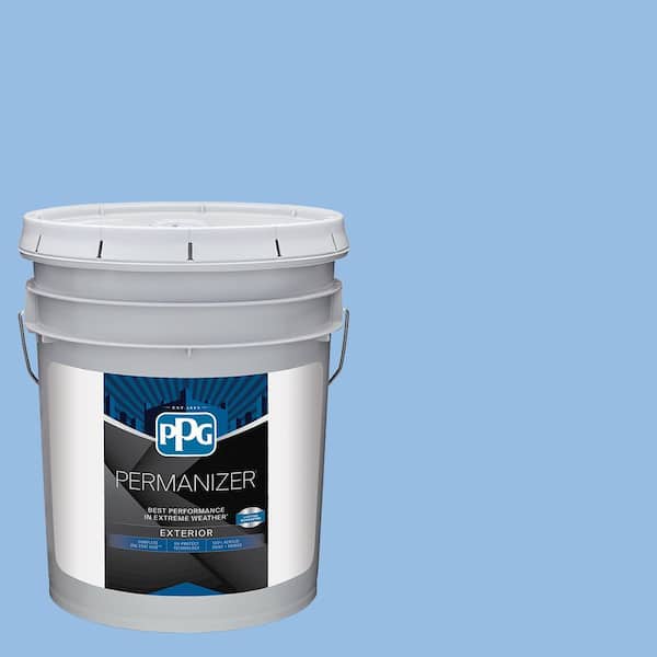 PERMANIZER 5 gal. PPG1242-3 Viva La Bleu Flat Exterior Paint