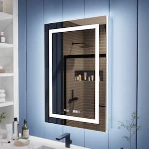 GlowX 24 in. W x 36 in. H Rectangular Recessed/Surface Mount Right Medicine Cabinet with Mirror, Backlit and Front Light