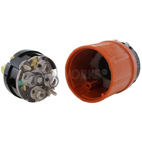 AC WORKS NEMA L14-20P 20A 125/250V 4-Prong Locking Male Plug With