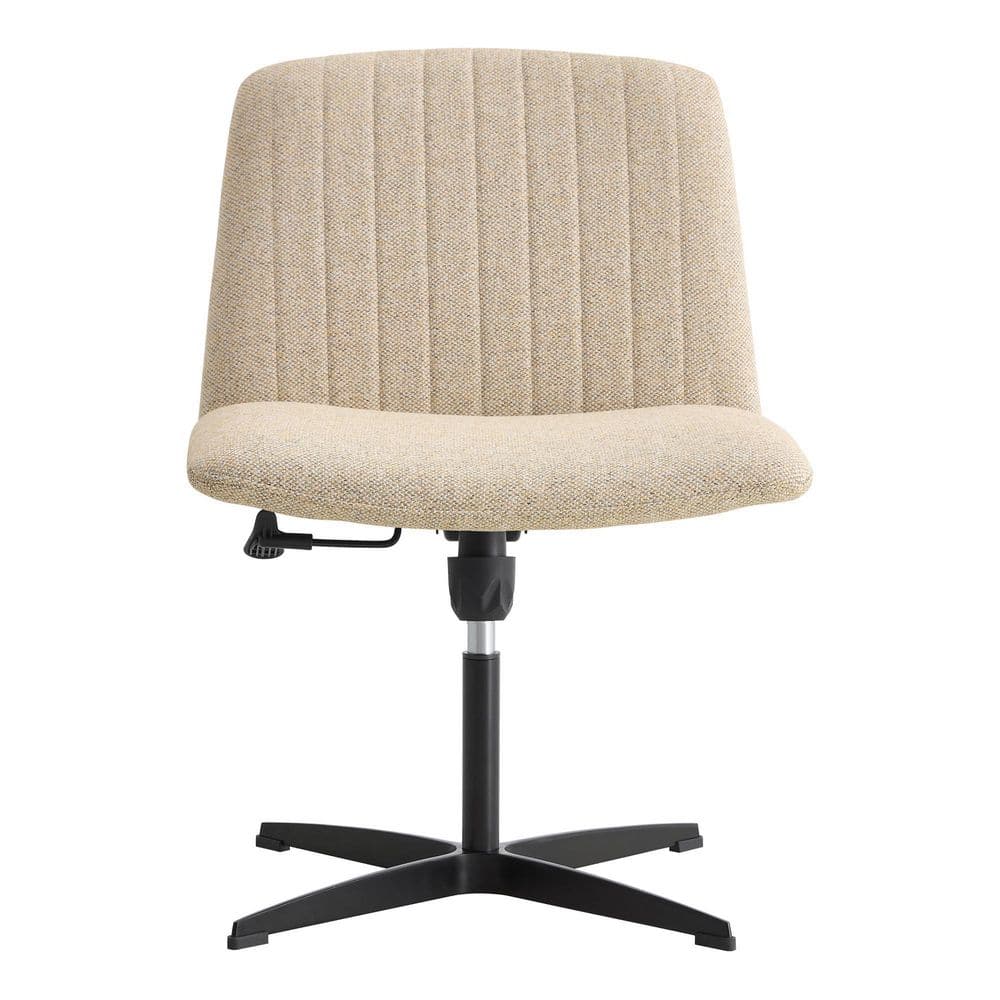 Brown Home Computer Chair Office Chair Adjustable 360° Swivel Cushion Chair with Black Foot Swivel Chair Without Wheels