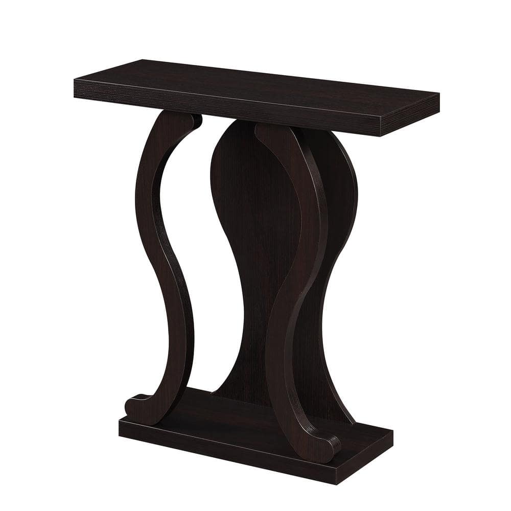Newport Terry B Espresso Wood Console Table with Storage Shelf