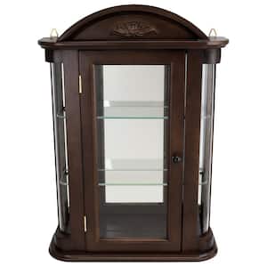 Rosedale Brown Hardwood Wall Curio Accent Cabinet