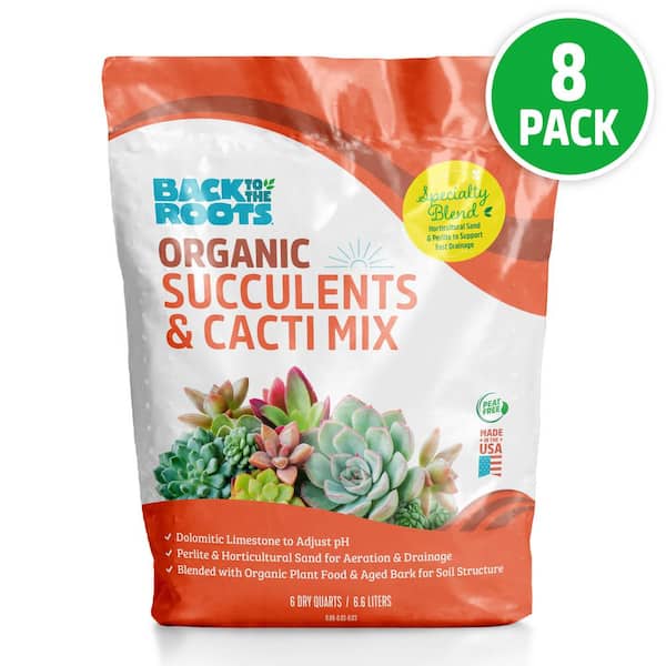 Back to the Roots 6-Quart Organic Succulent Mix Soil (8-pack)