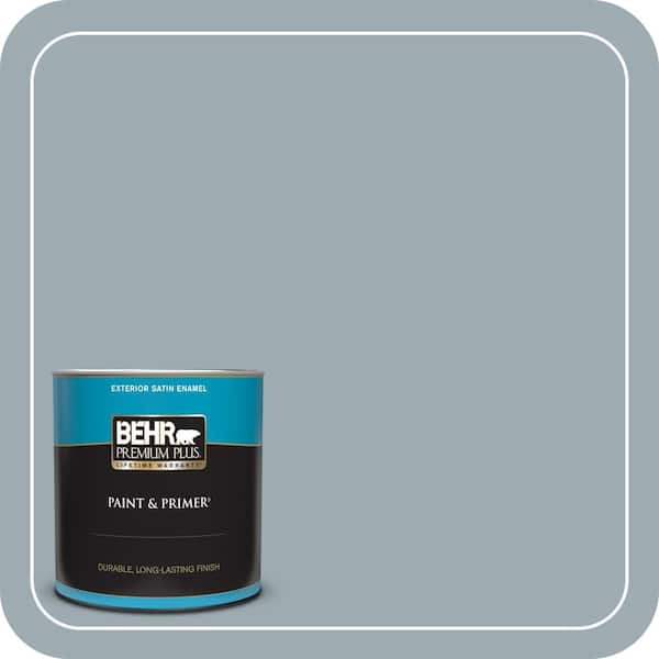 BEHR PREMIUM PLUS 1 qt. #ECC-30-1 Pelican Bay Satin Enamel Exterior Paint & Primer