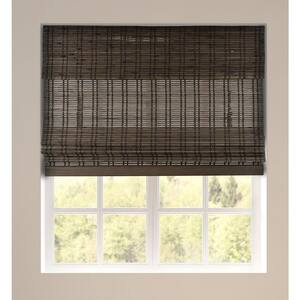 Dali Walnut Cordless Light-Filtering Bamboo Woven Roman Shade 46.5 in.W x 60 in. L