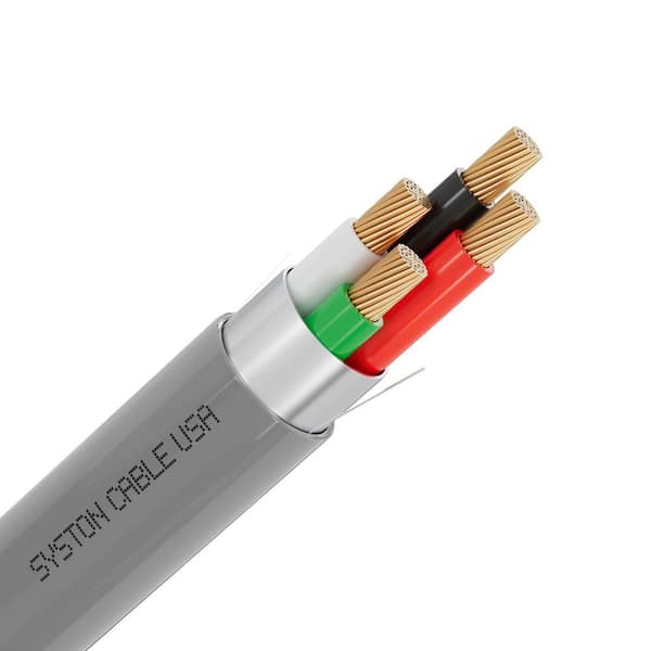 100 ft. 18/4 Gray CMR Shielded Stranded Copper Low Voltage Security/Alarm/Control Wire Riser Rated UV Resistant UL/ETL
