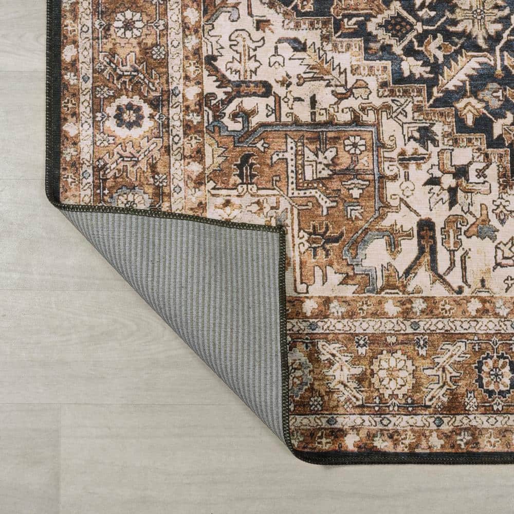 Chapell Chenille Black and Terra Medallion 8' x 10' Area Rug
