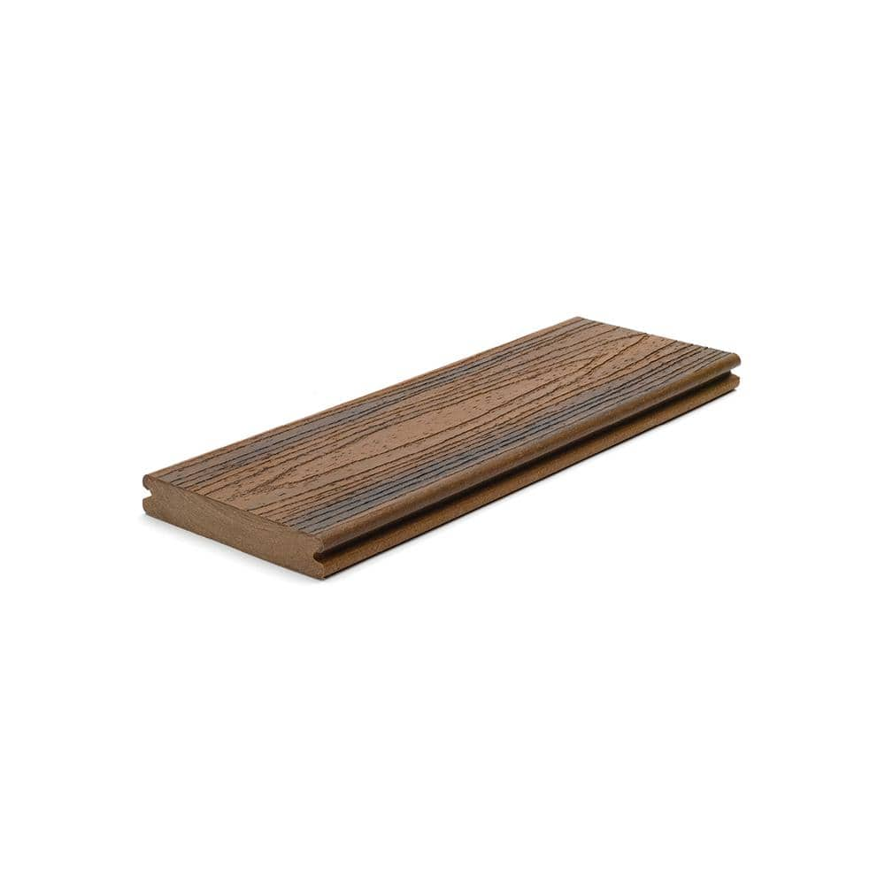 Trex Transcend 1 in. x 6 in. x 1 ft. Spiced Rum Composite Deck Board Sample  - Brown SRT90000 - The Home Depot