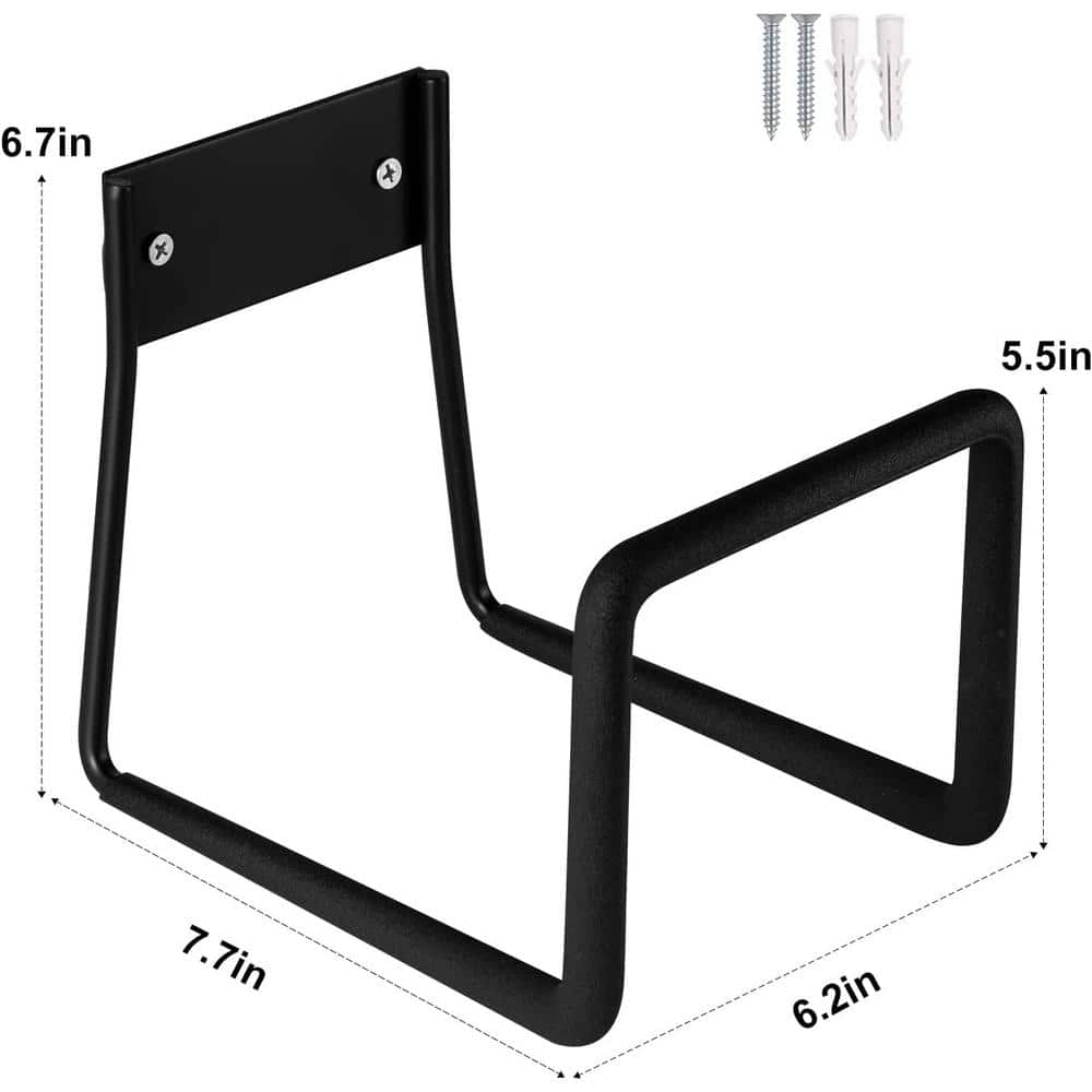 Heavy-Duty Metal Hose Bracket Wall Mount, Garden Hose Hook 175 ft. Black