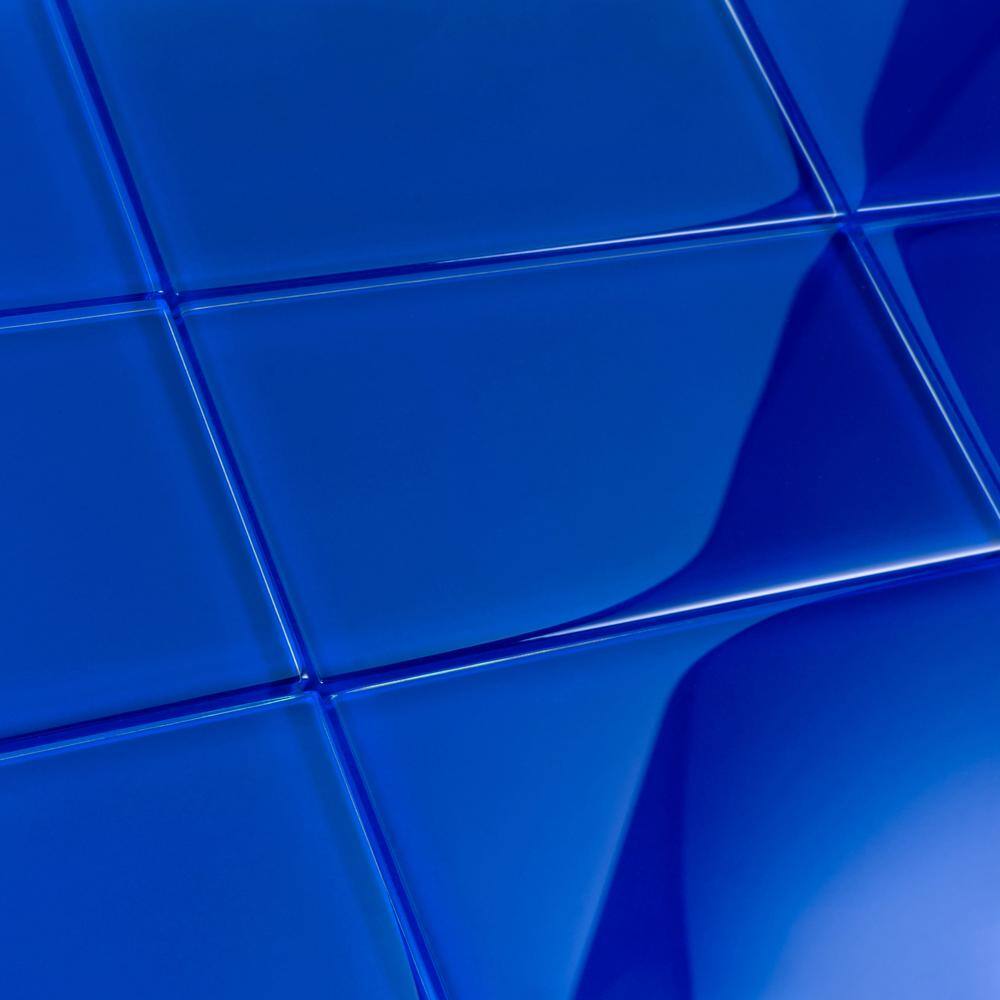Royal Blue Glossy Glass Subway Wall Tile 3x6 Inch