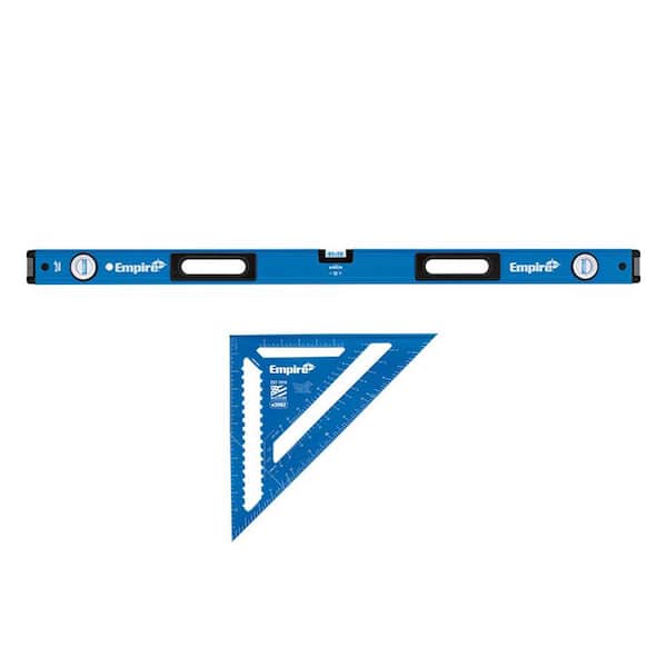 48 in. Box Beam Level With 12 in. Laser Etched Aluminum Rafter Square