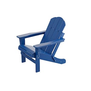 Navy Blue Wood Folding Relaxing Arm Rest Adirondack Chair